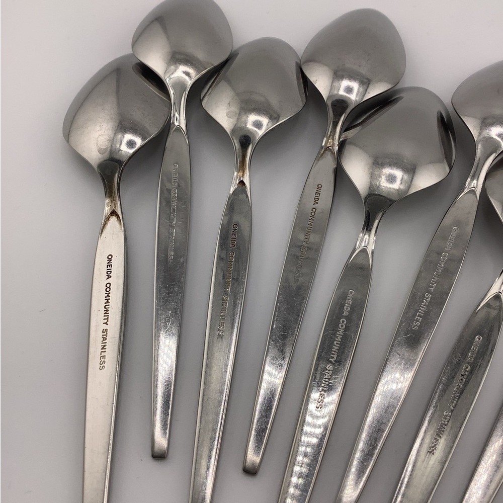Lot of 11 Oneida Community Stainless Older “Satinique” Teaspoons - Picture 5 of 6